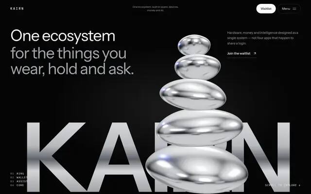 Kairn chrome-stone hero screenshot