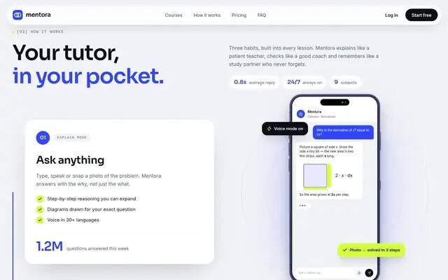 Mentora phone walkthrough screenshot