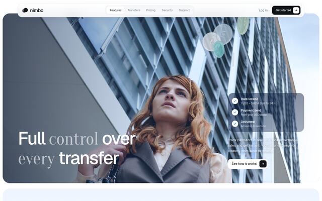 Nimbo coin spiral & transfer tracker screenshot